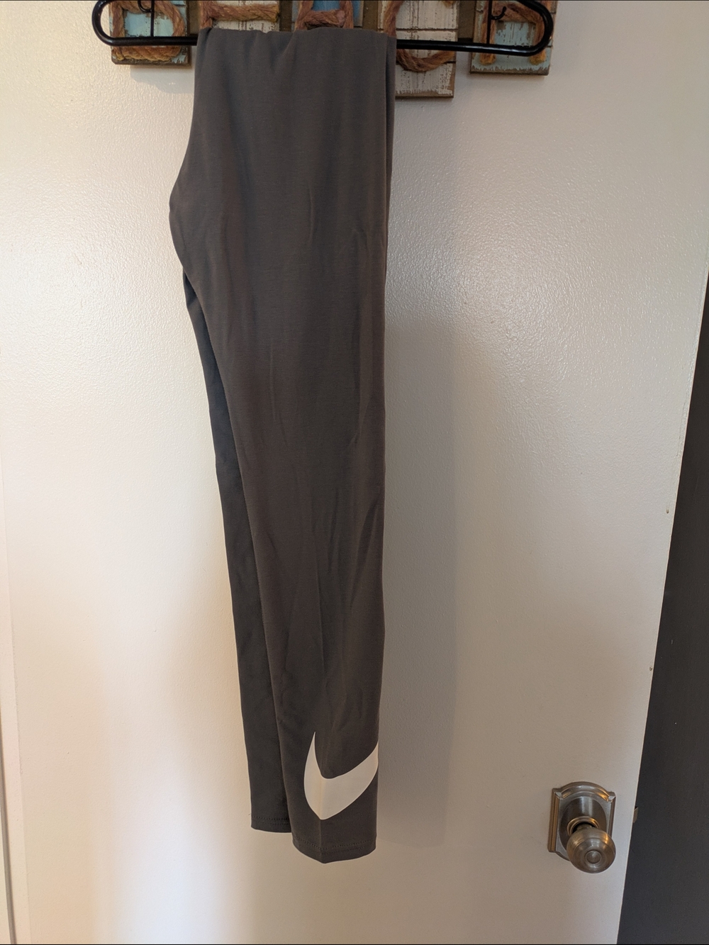Nike Light Gray Leggings with White Swoosh